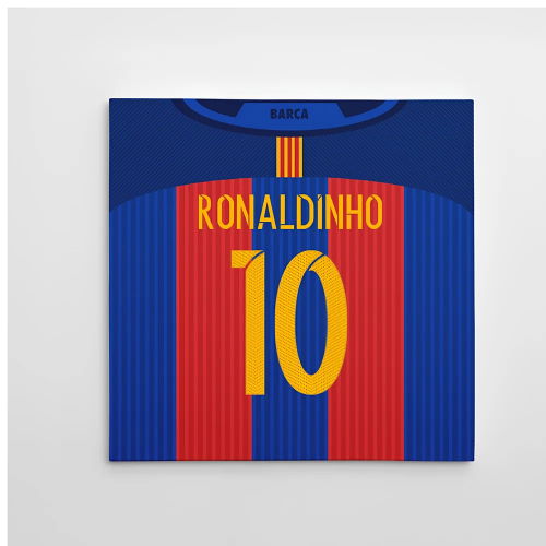 2016-2017 Barcelona Canvas Print (Ronaldinho 10)