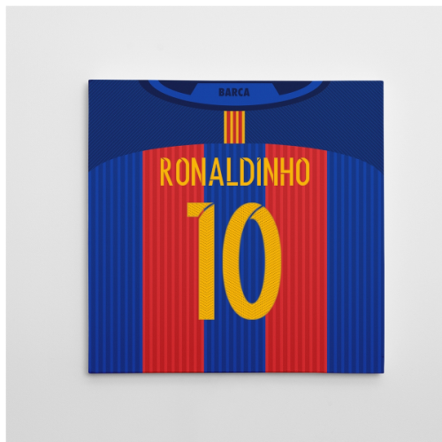 2016-2017 Barcelona Canvas Print (Ronaldinho 10)  2016-2017 Barcelona Canvas Print (Ronaldinho 10)