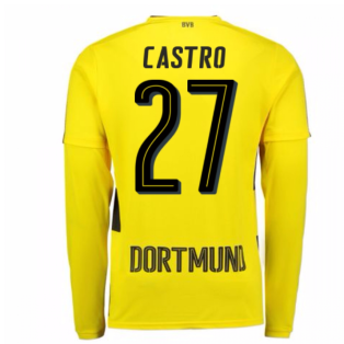 2017-18 Borussia Dortmund Long Sleeve Home Shirt (Castro 27)