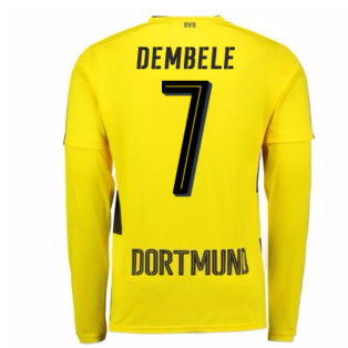 2017-18 Borussia Dortmund Long Sleeve Home Shirt (Dembele 7)