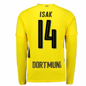 2017-18 Borussia Dortmund Long Sleeve Home Shirt (Isak 14)
