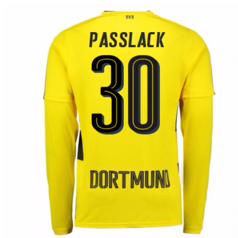 2017-18 Borussia Dortmund Long Sleeve Home Shirt (Passlack 30)
