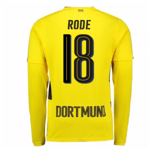 2017-18 Borussia Dortmund Long Sleeve Home Shirt (Rode 18)