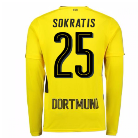 2017-18 Borussia Dortmund Long Sleeve Home Shirt (Sokratis 25)