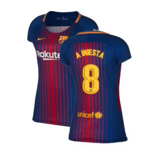 2017-2018 Barcelona Home Shirt (Womens) (A Iniesta 8)