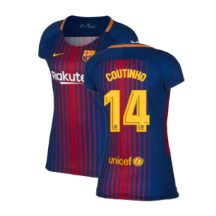 2017-2018 Barcelona Home Shirt (Womens) (Coutinho 14)