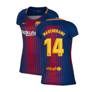 2017-2018 Barcelona Home Shirt (Womens) (Mascherano 14)