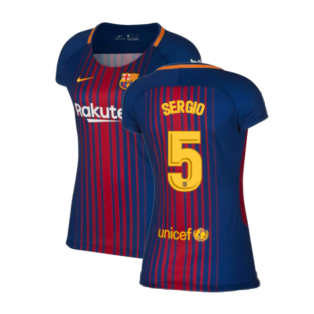 2017-2018 Barcelona Home Shirt (Womens) (Sergio 5)