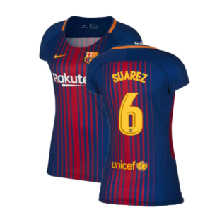 2017-2018 Barcelona Home Shirt (Womens) (Suarez 6)