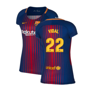 2017-2018 Barcelona Home Shirt (Womens) (Vidal 22)
