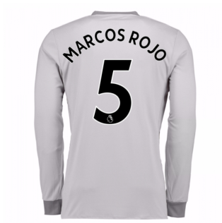 Manchester United No5 Marcos Rojo Sec Away Long Sleeves Soccer Club Jersey