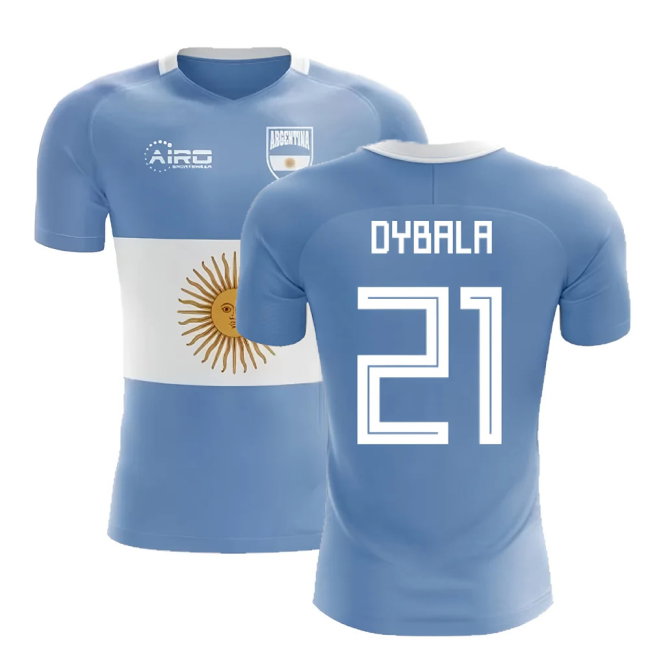 2025-2026 Argentina Flag Concept Football Shirt (Dybala 21)
