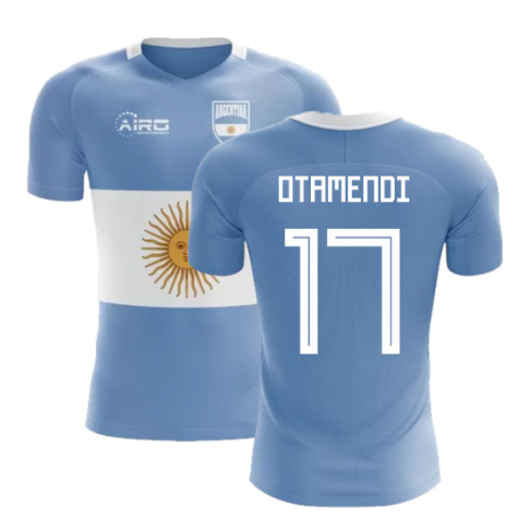 2023-2024 Argentina Flag Concept Football Shirt (Otamendi 17)