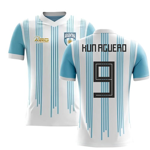 2025-2026 Argentina Home Concept Football Shirt (Kun Aguero 9)