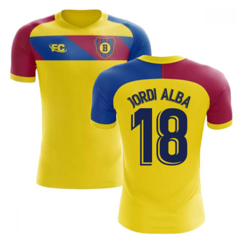 2018-2019 Barcelona Fans Culture Away Concept Shirt (Jordi Alba 18) - Little Boys