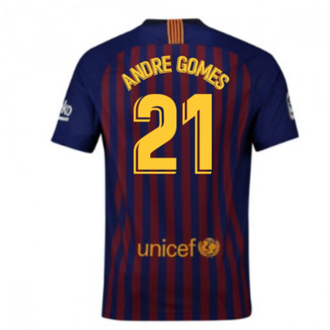 2018-2019 Barcelona Home Nike Football Shirt (Andre Gomes 21)