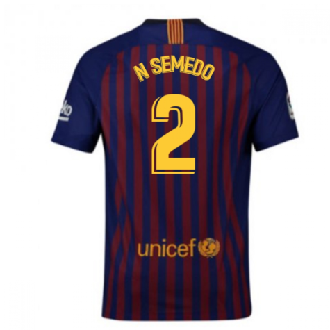 2018-2019 Barcelona Home Nike Football Shirt (N Semedo 2)