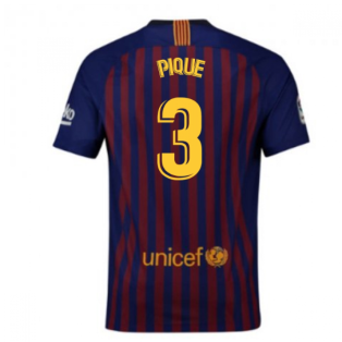 2018-2019 Barcelona Home Nike Football Shirt (Pique 3)