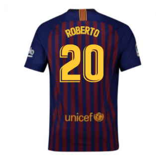 2018-2019 Barcelona Home Nike Football Shirt (Roberto 20)