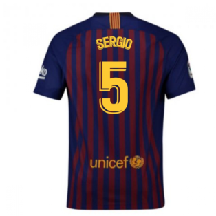 2018-2019 Barcelona Home Nike Football Shirt (Sergio 5)