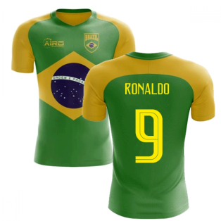 2020-2021 Brazil Flag Concept Football Shirt (Ronaldo 9)
