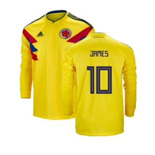 2018-2019 Colombia Long Sleeve Home Shirt (James 10)