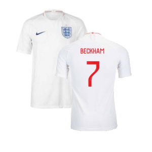 2018-2019 England Authentic Home Shirt (Beckham 7)