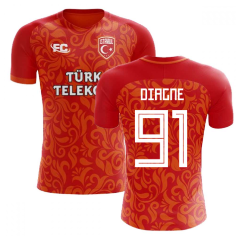 2018-2019 Galatasaray Fans Culture Home Concept Shirt (Diagne 91) - Womens