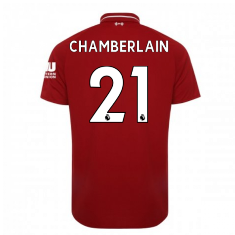 2018-2019 Liverpool Home Football Shirt (Chamberlain 21)