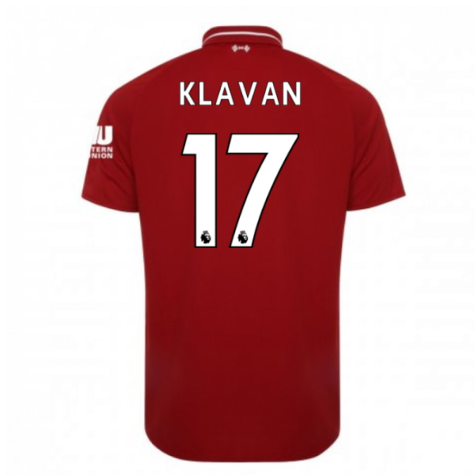2018-2019 Liverpool Home Football Shirt (Klavan 17)