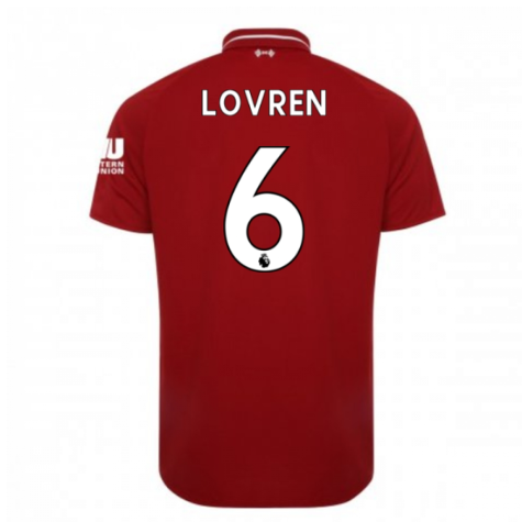 2018-2019 Liverpool Home Football Shirt (Lovren 6)