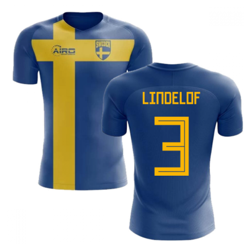 2023-2024 Sweden Flag Concept Football Shirt (Lindelof 3)