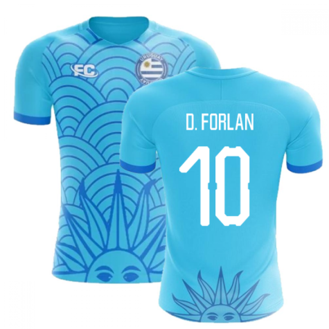 2018-2019 Uruguay Fans Culture Concept Home Shirt (D. Forlan 10) - Little Boys
