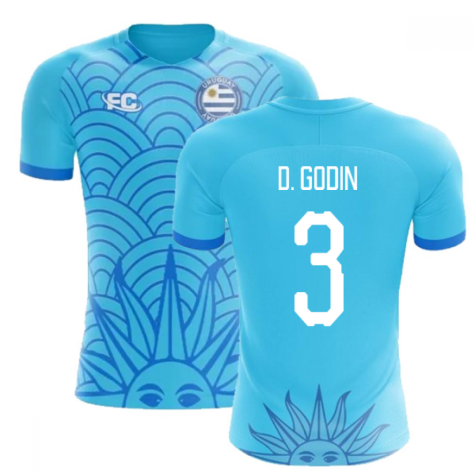 2018-2019 Uruguay Fans Culture Concept Home Shirt (D. Godin 3) - Kids
