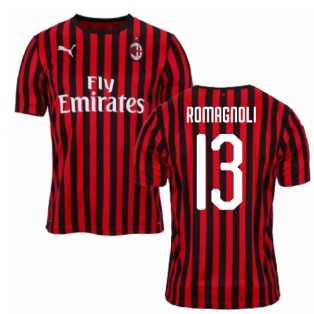 2019-2020 AC Milan Puma Authentic Home Football Shirt (ROMAGNOLI 13)