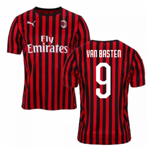 2019-2020 AC Milan Puma Authentic Home Football Shirt (VAN BASTEN 9)