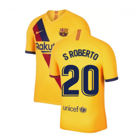 2019-2020 Barcelona Away Nike Shirt (Kids) (S ROBERTO 20)