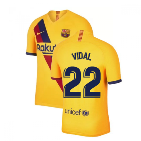 2019-2020 Barcelona Away Nike Shirt (Kids) (VIDAL 22)