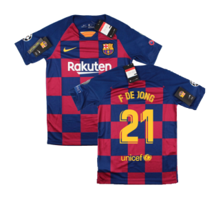 2019-2020 Barcelona CL Home Shirt (Kids) (F De Jong 21)