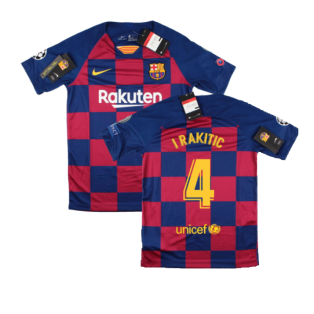2019-2020 Barcelona CL Home Shirt (Kids) (I RAKITIC 4)