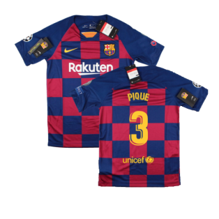 2019-2020 Barcelona CL Home Shirt (Kids) (PIQUE 3)