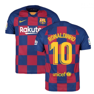 2019-2020 Barcelona Home Nike Football Shirt (RONALDINHO 10)
