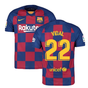 2019-2020 Barcelona Home Nike Football Shirt (VIDAL 22)