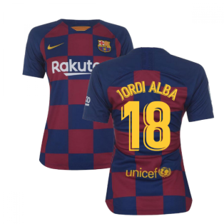 2019-2020 Barcelona Home Nike Ladies Shirt (JORDI ALBA 18)