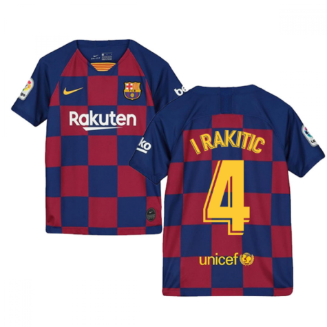 2019-2020 Barcelona Home Nike Shirt (Kids) (I RAKITIC 4)