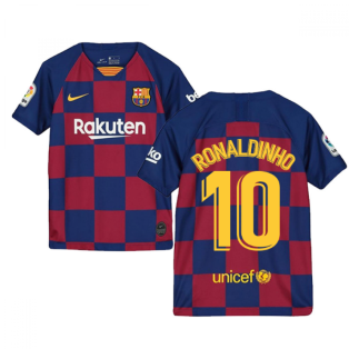 2019-2020 Barcelona Home Nike Shirt (Kids) (RONALDINHO 10)
