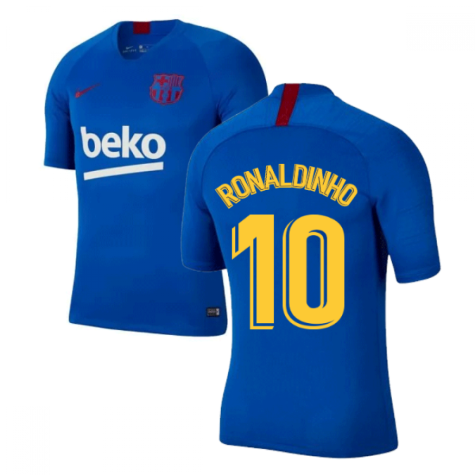 2019-2020 Barcelona Nike Training Shirt (Blue) - Kids (RONALDINHO 10)