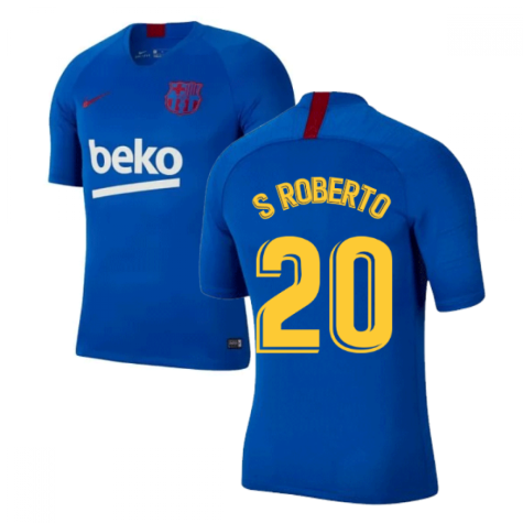 2019-2020 Barcelona Nike Training Shirt (Blue) - Kids (S ROBERTO 20)