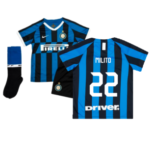 2019-2020 Inter Milan Little Boys Home Kit (Milito 22)