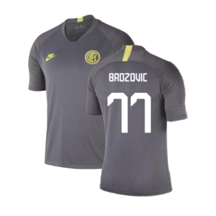 2019-2020 Inter Milan Training Shirt (Dark Grey) (Brozovic 77)